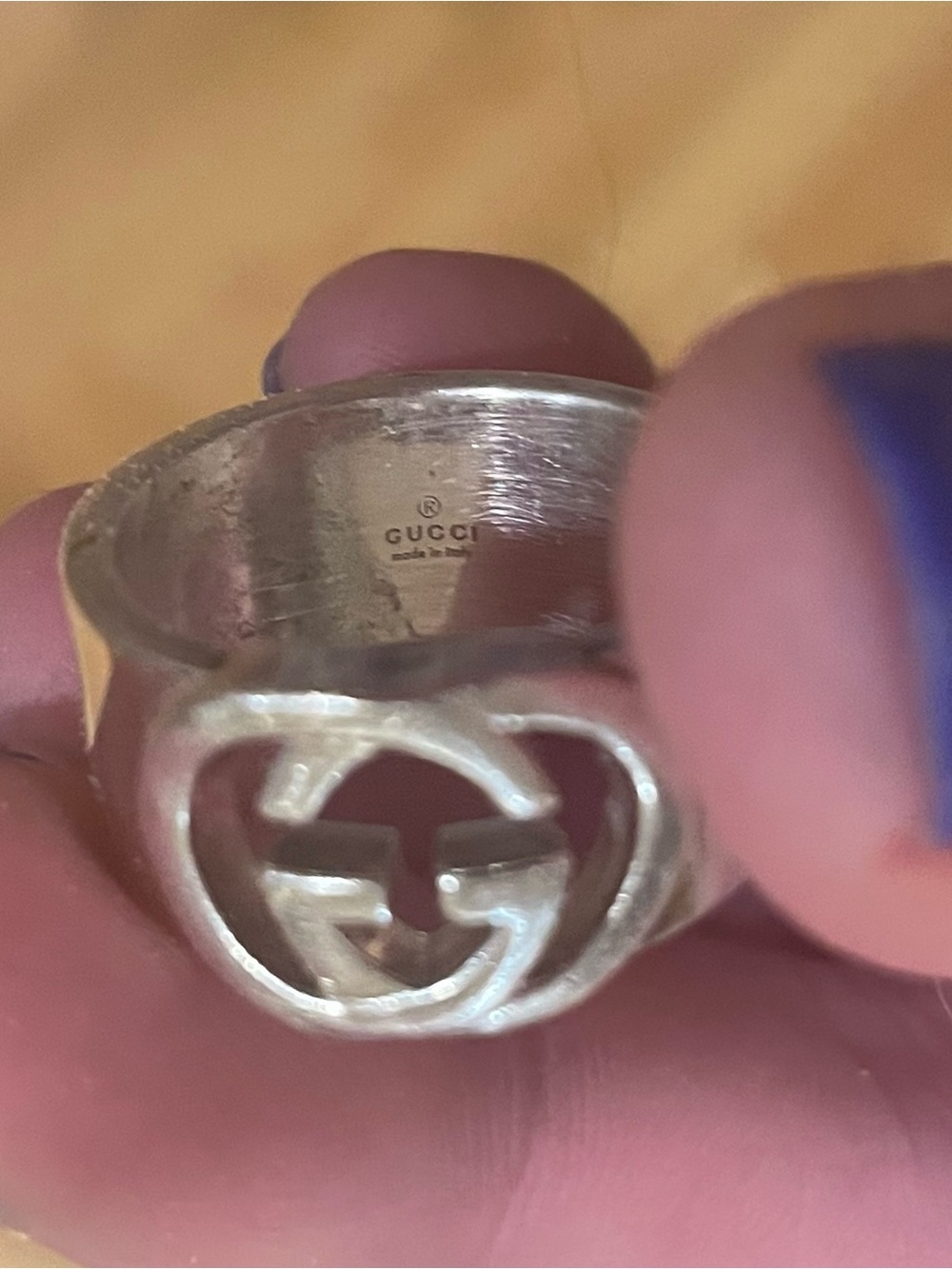 GUCCI~Interlocking G Sterling Silver Ag925 Ring - Picture 7 of 9